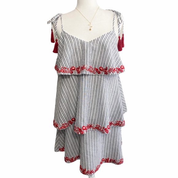 Andree by Unit Dresses & Skirts - NWT Tier layered tie strap boho embroidered dress